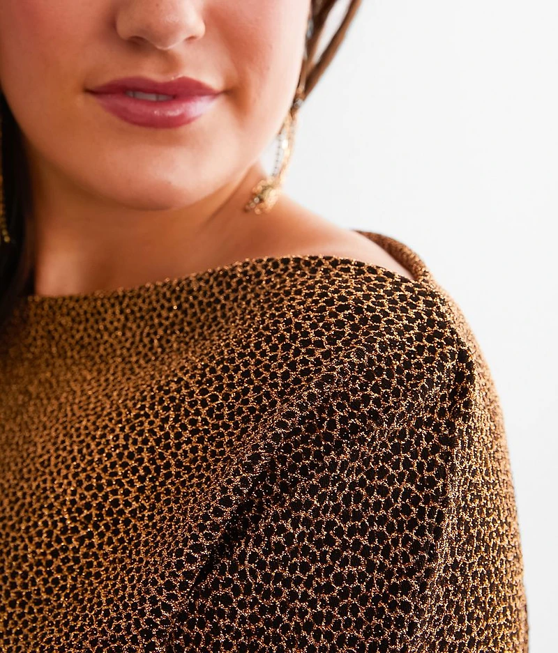 Metallic Mesh Top