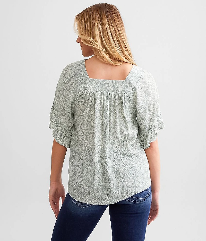 Floral Square Neck Top