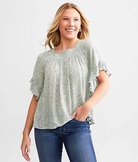 Floral Square Neck Top