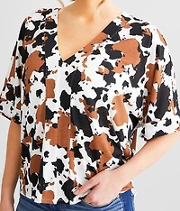 Cow Print Dolman Top