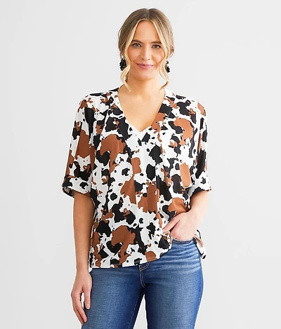 Cow Print Dolman Top