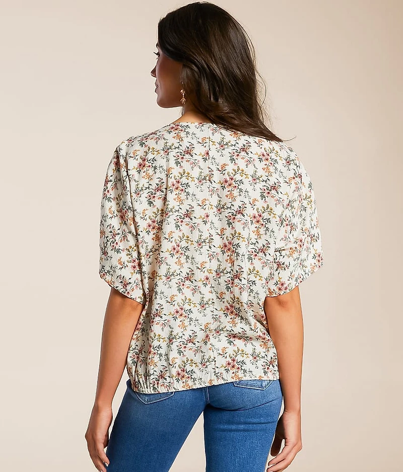 Floral Crinkle Top