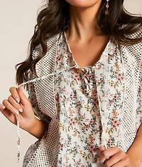 Floral Crinkle Top