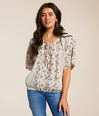 Floral Crinkle Top