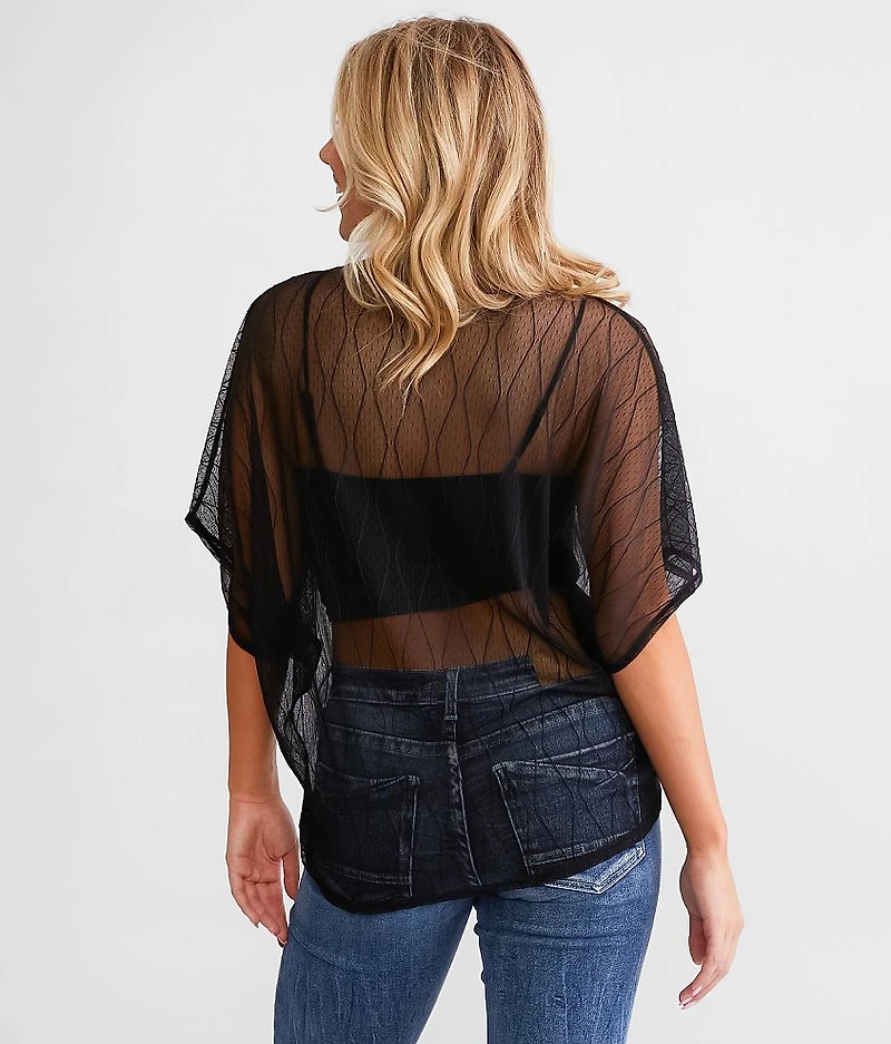 Cinch Tie Mesh Top