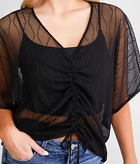 Cinch Tie Mesh Top