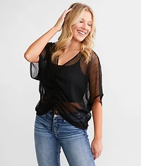 Cinch Tie Mesh Top