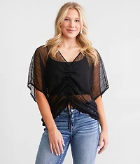 Cinch Tie Mesh Top