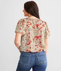 Satin Surplice Top