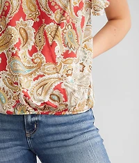 Satin Surplice Top