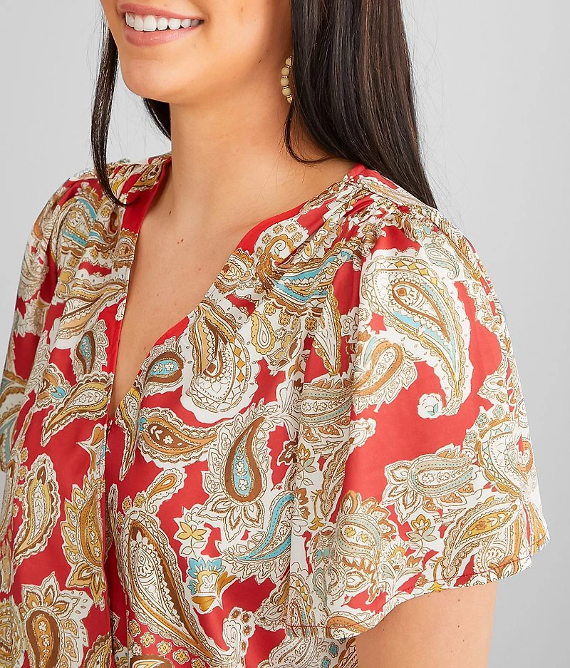 Satin Surplice Top