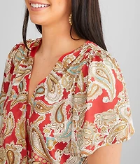 Satin Surplice Top