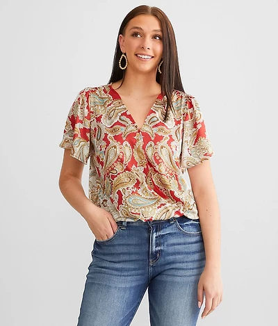 Satin Surplice Top