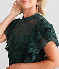 Floral Lace Flutter Top