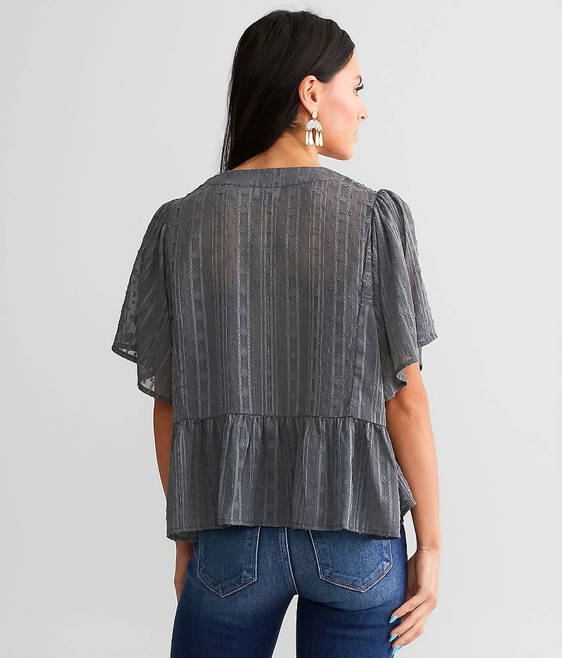 Metallic Chiffon Top