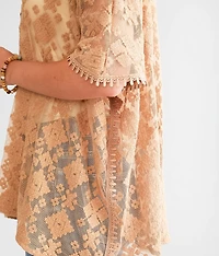 Embroidered Lace Mesh Top