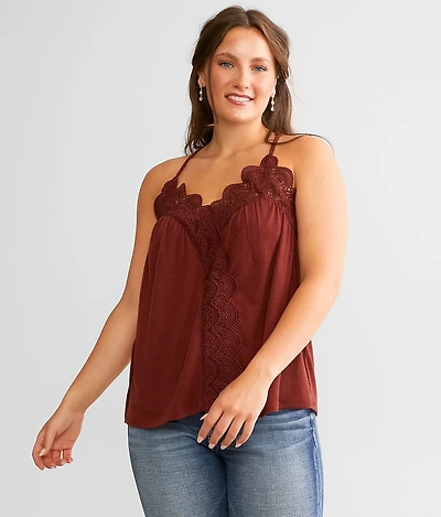 Crochet Lace Trim Tank Top