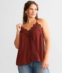 Crochet Lace Trim Tank Top