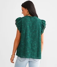 Jacquard Ruffle Top