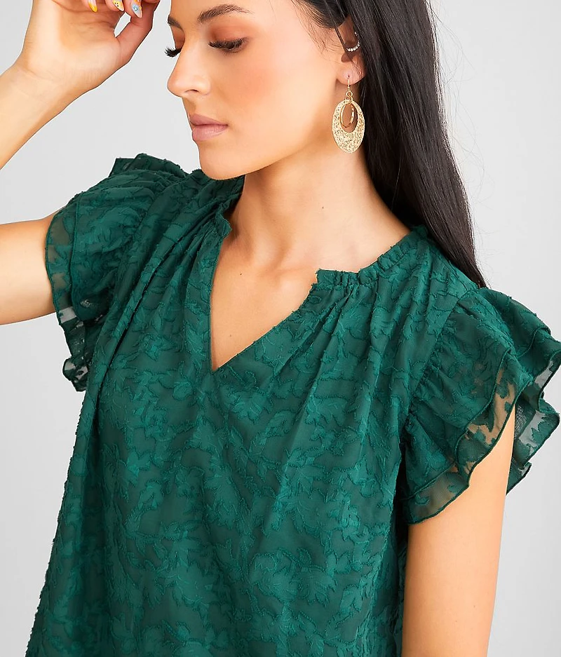 Jacquard Ruffle Top
