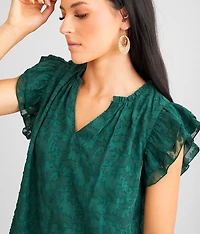 Jacquard Ruffle Top