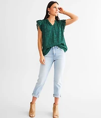 Jacquard Ruffle Top
