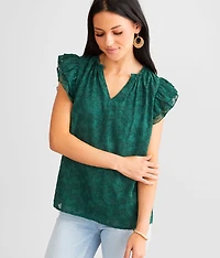 Jacquard Ruffle Top