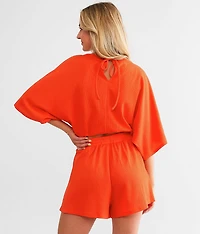 Textured Surplice Top