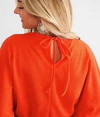 Textured Surplice Top
