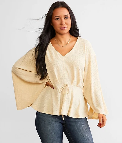 Textured Peplum Top