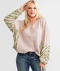 Pieced Metallic Dolman Top
