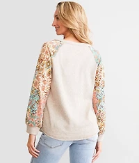 Floral Pieced Henley