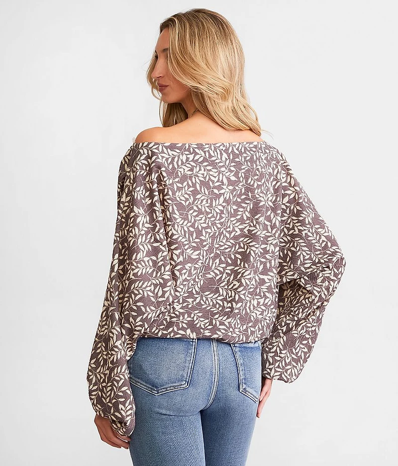 Floral Boat Neck Top