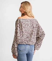 Floral Boat Neck Top