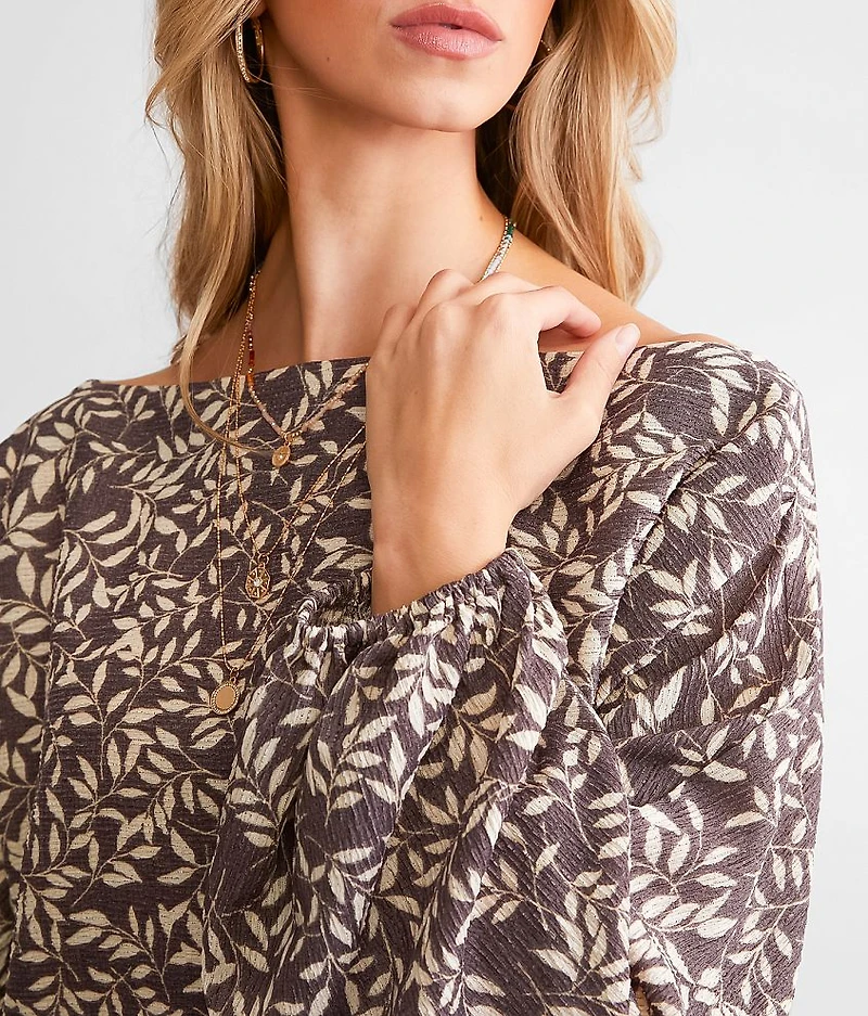 Floral Boat Neck Top