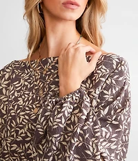 Floral Boat Neck Top