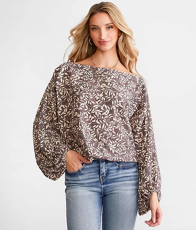 Floral Boat Neck Top