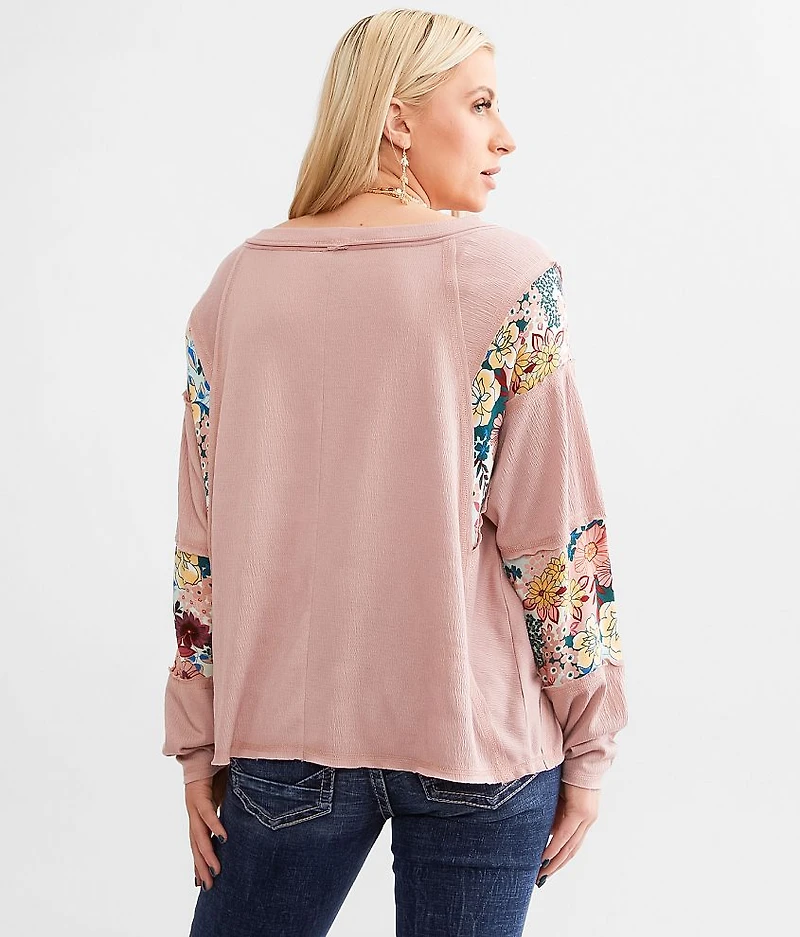 Raw Edge Textured Top