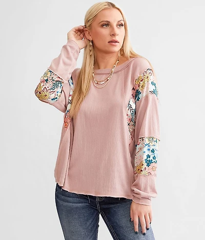 Raw Edge Textured Top
