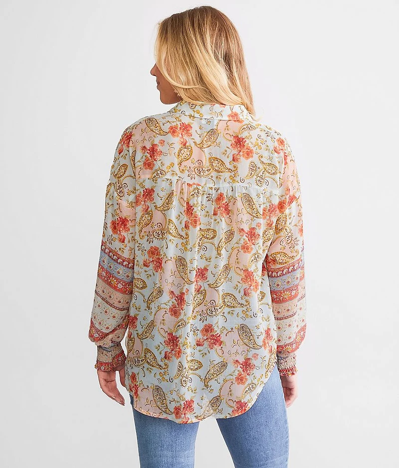 Floral Paisley Chiffon Blouse