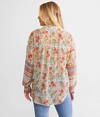 Floral Paisley Chiffon Blouse