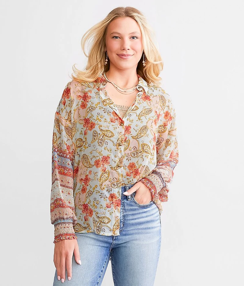 Floral Paisley Chiffon Blouse
