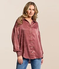Rhinestone Satin Blouse