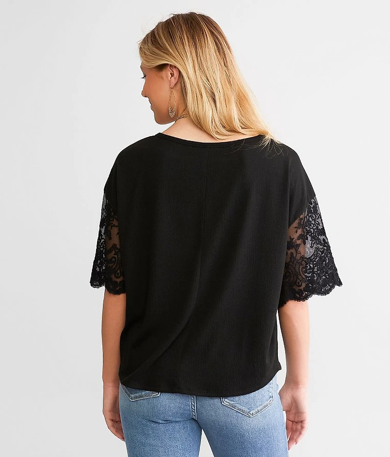 Mesh Lace Sleeve Top