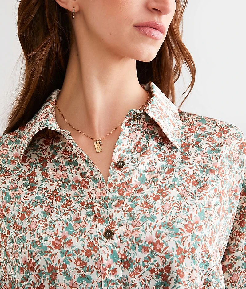 Ditsy Floral Satin Blouse