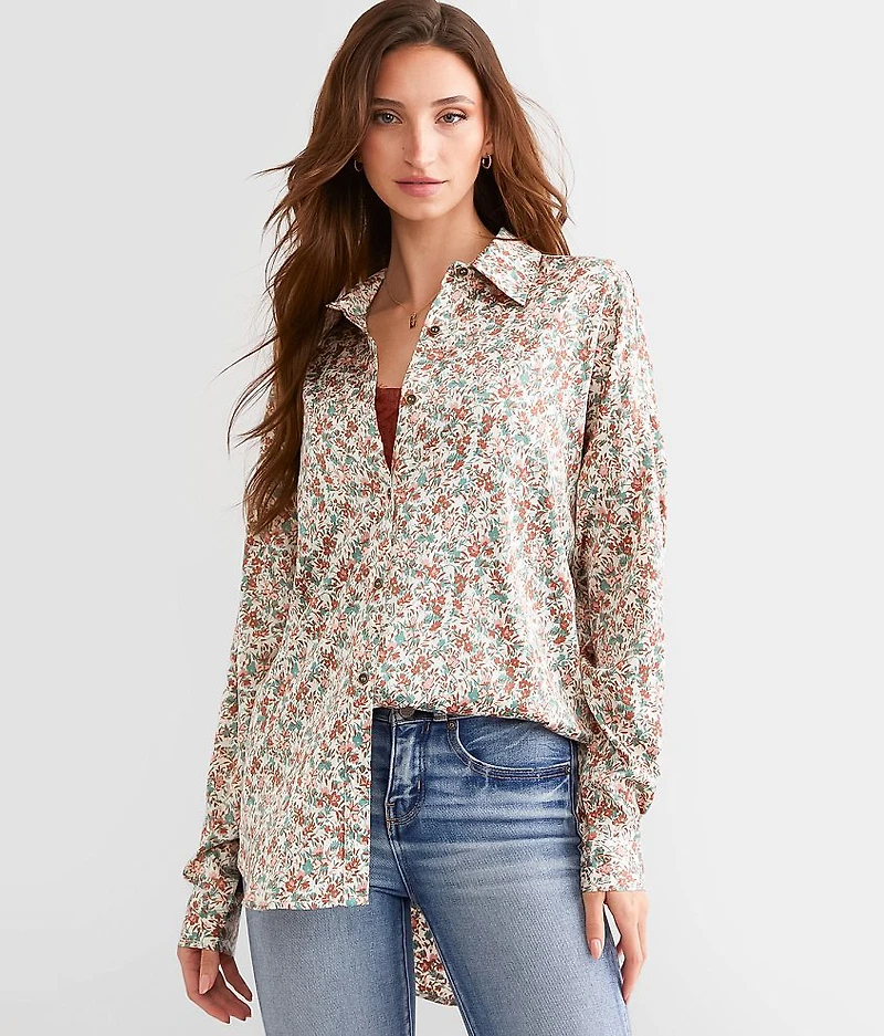 Ditsy Floral Satin Blouse