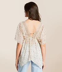 Floral Chiffon Empire Top