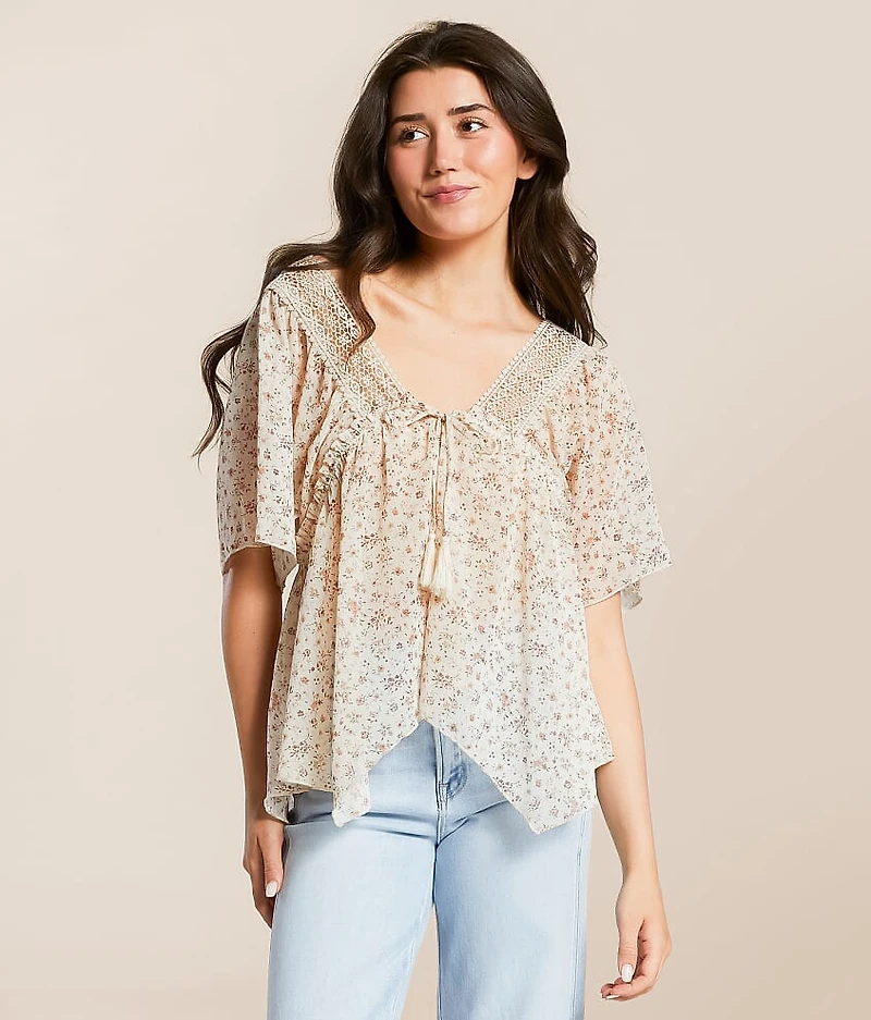 Floral Chiffon Empire Top