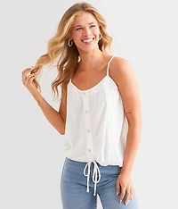 Textured Crochet Trim Tank Top