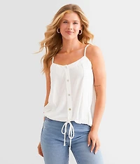 Textured Crochet Trim Tank Top
